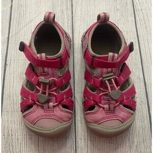 Pink Keens Keen Little Girl Toddler Water Shoes Hiking Sandals, Size 9